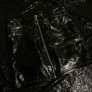 Forever 21 Faux Vinyl O Ring Mini Skirt